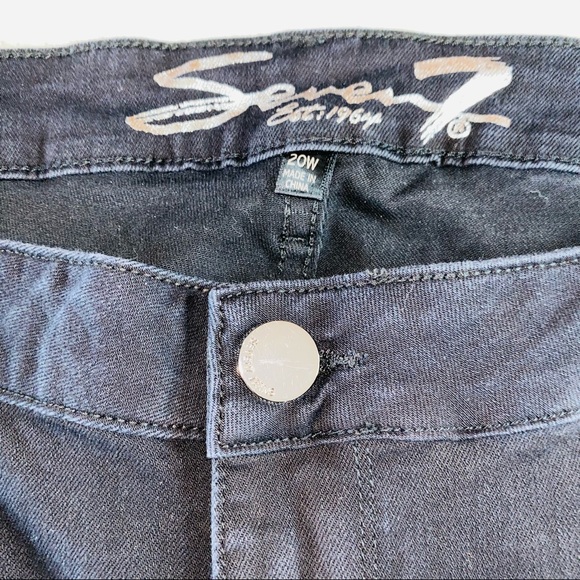 NEW Limited Edition SEVEN7 Black Mid Rise Fringe Slim Straight Jeans Plus Size - Picture 5 of 16